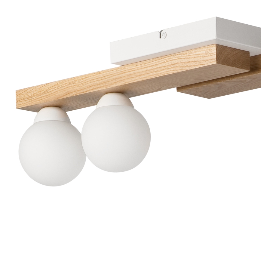 Lampadario a sospensione con filo CORTINA 2xE27/15W/230V + 2xG9/5W/230V bianco/quercia