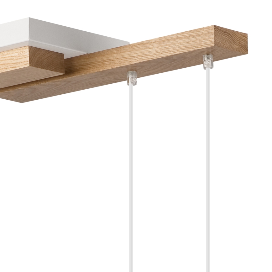 Lampadario a sospensione con filo CORTINA 2xE27/15W/230V + 2xG9/5W/230V bianco/quercia