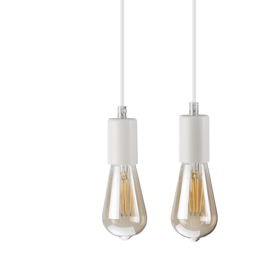 Lampadario a sospensione con filo CORTINA 2xE27/15W/230V + 2xG9/5W/230V bianco/quercia