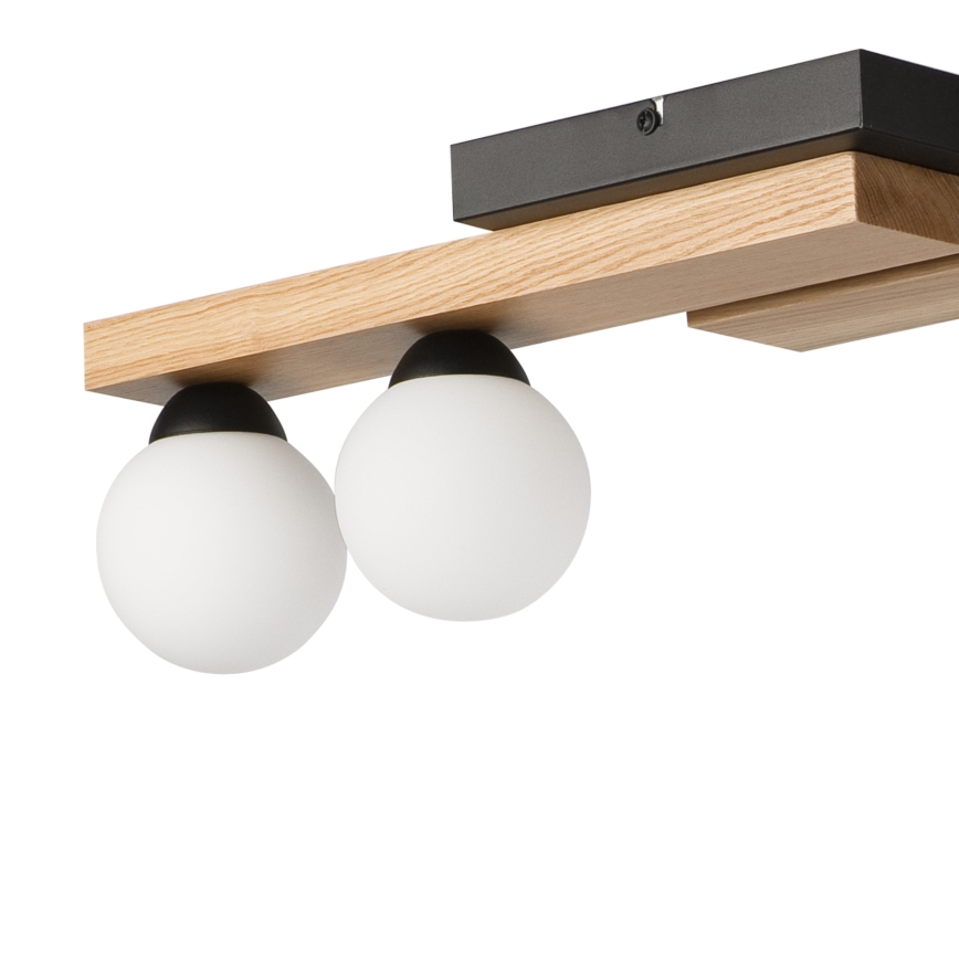 Lampadario a sospensione con filo CORTINA 2xE27/15W/230V + 2xG9/5W/230V nero/quercia
