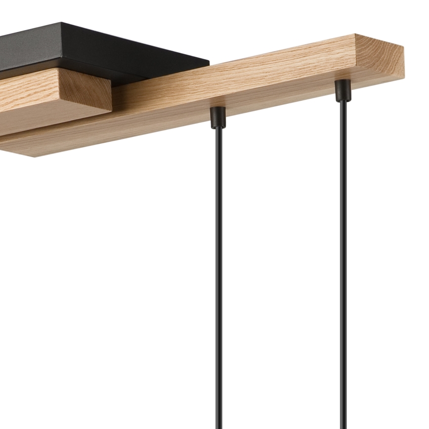 Lampadario a sospensione con filo CORTINA 2xE27/15W/230V + 2xG9/5W/230V nero/quercia