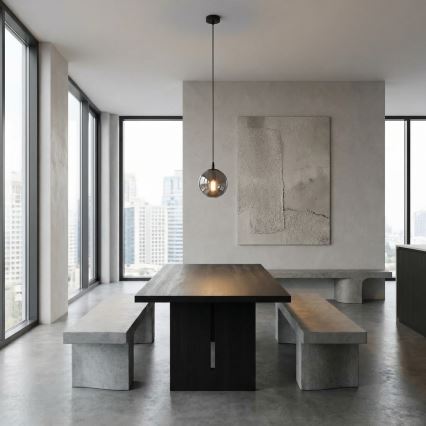 Lampadario a sospensione con filo COSMO 1xE14/10W/230V diametro 14 cm nero/grigio