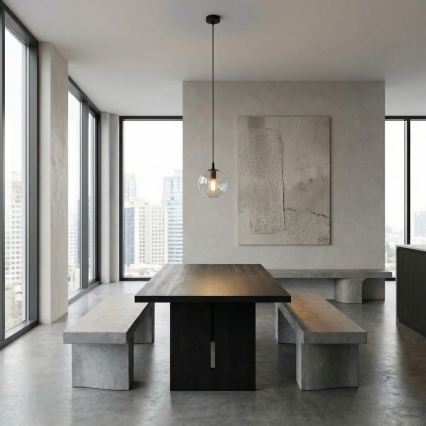 Lampadario a sospensione con filo COSMO 1xE14/10W/230V diametro 14 cm nero/limpido