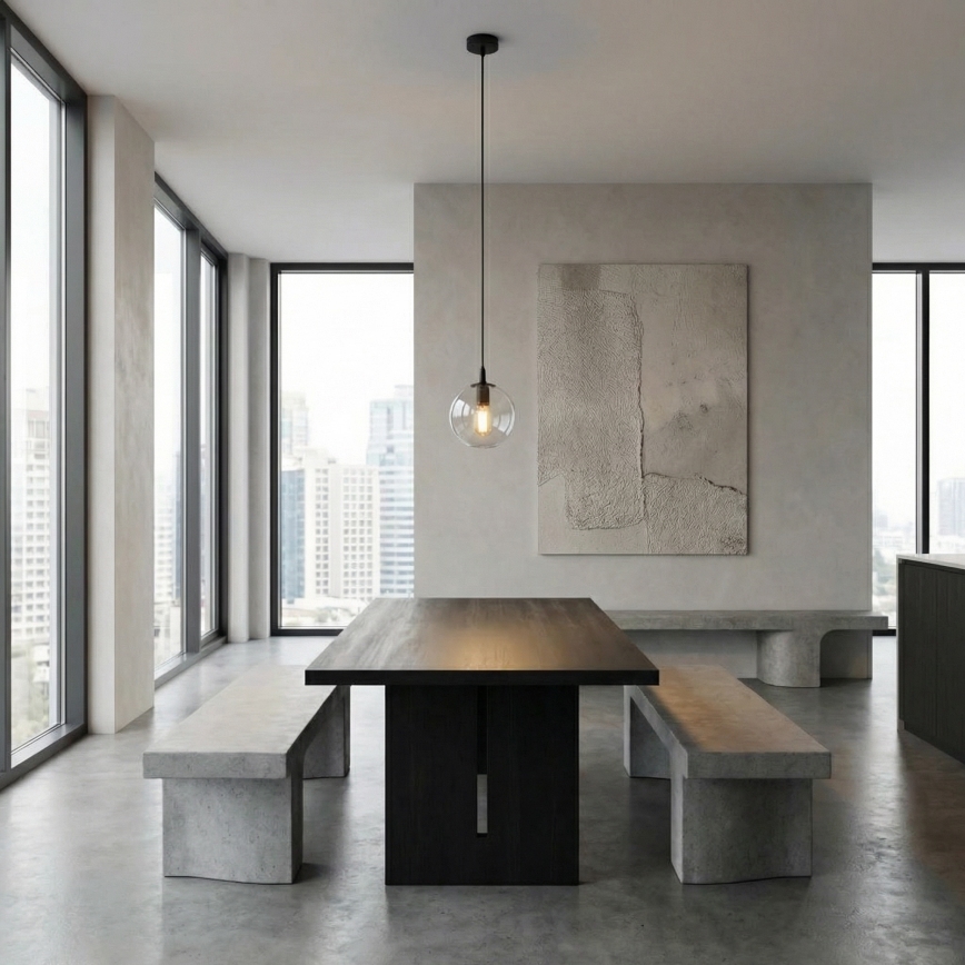 Lampadario a sospensione con filo COSMO 1xE14/10W/230V diametro 14 cm nero/limpido