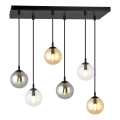 Lampadario a sospensione con filo COSMO 6xE14/10W/230V nero/grigio/beige/limpido