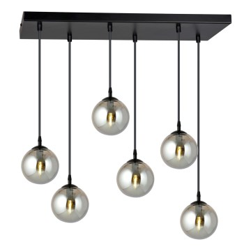 Lampadario a sospensione con filo COSMO 6xE14/10W/230V nero/grigio