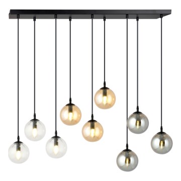 Lampadario a sospensione con filo COSMO 9xE14/10W/230V nero/grigio/beige/limpido