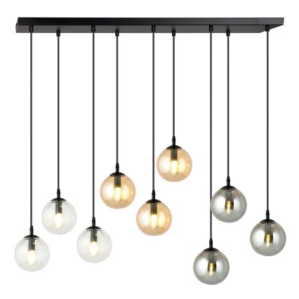Lampadario a sospensione con filo COSMO 9xE14/10W/230V nero/grigio/beige/limpido