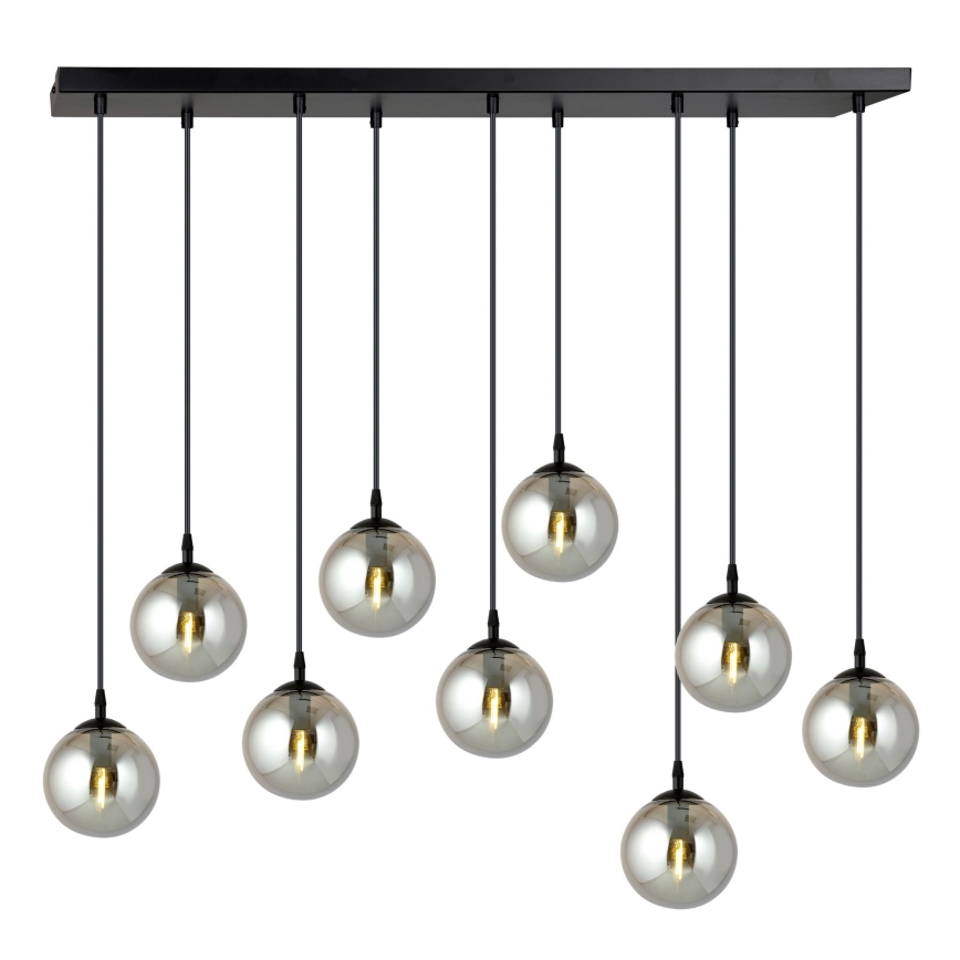 Lampadario a sospensione con filo COSMO 9xE14/10W/230V nero/grigio