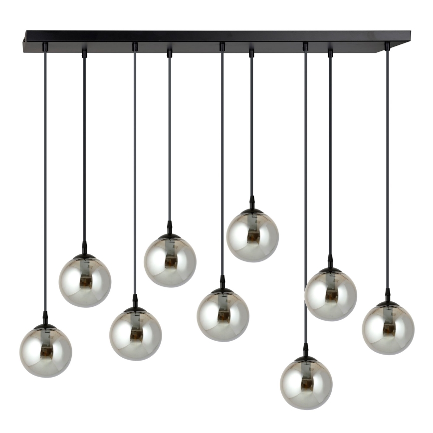 Lampadario a sospensione con filo COSMO 9xE14/10W/230V nero/grigio