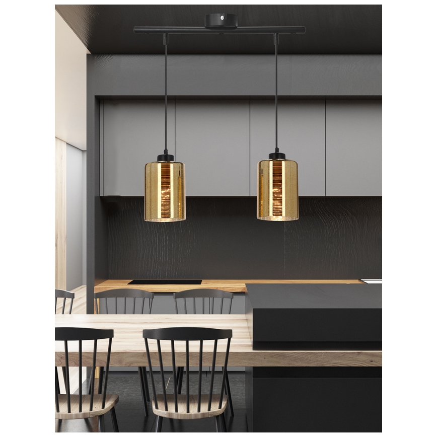 Lampadario a sospensione con filo COX 2xE27/60W/230V oro