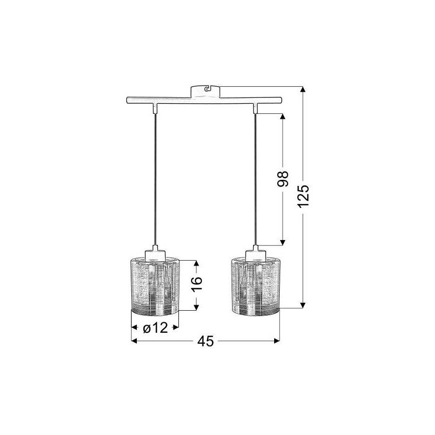 Lampadario a sospensione con filo COX 2xE27/60W/230V oro