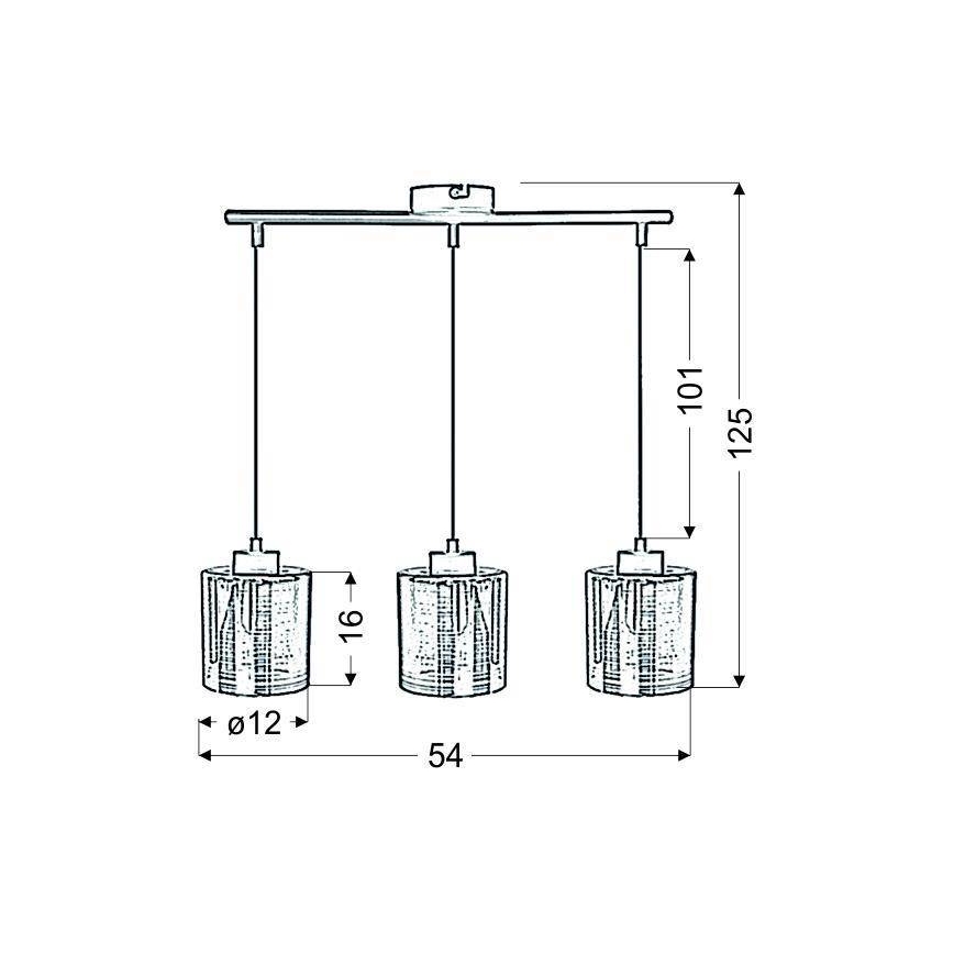 Lampadario a sospensione con filo COX 3xE27/60W/230V