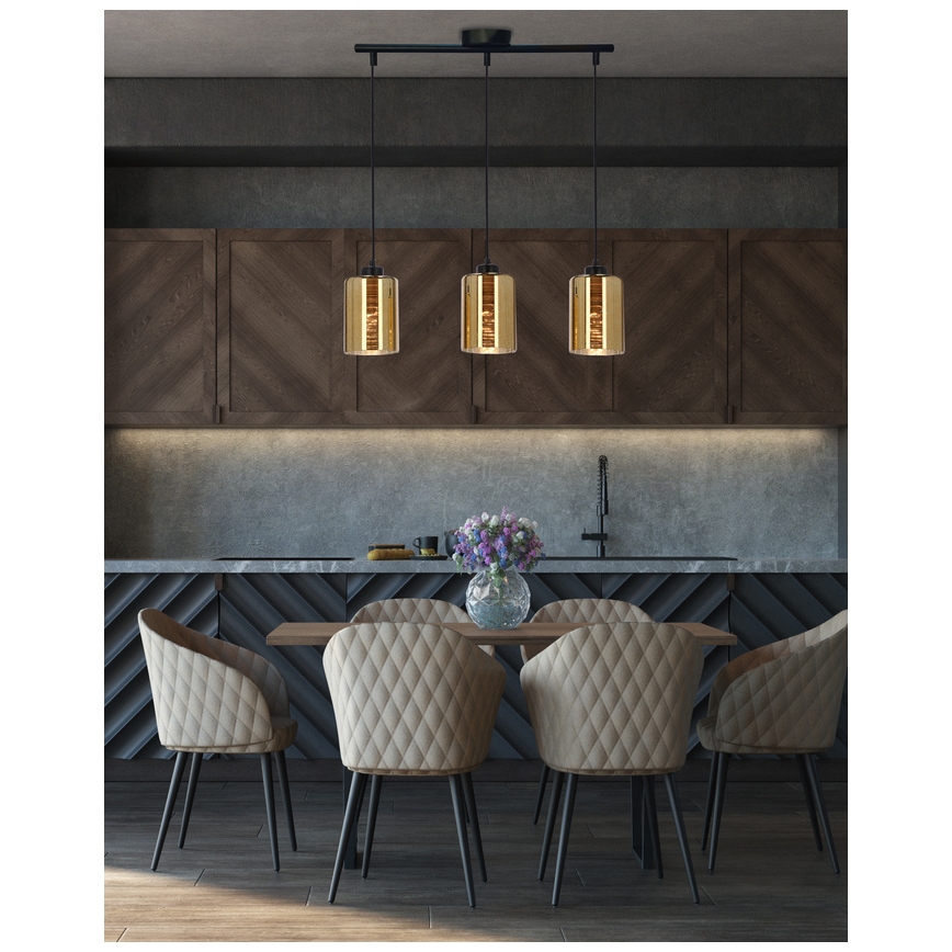 Lampadario a sospensione con filo COX 3xE27/60W/230V oro