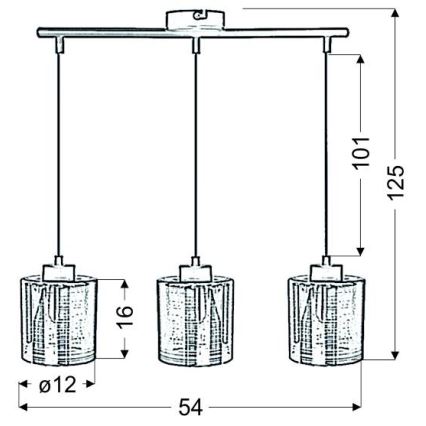 Lampadario a sospensione con filo COX 3xE27/60W/230V oro