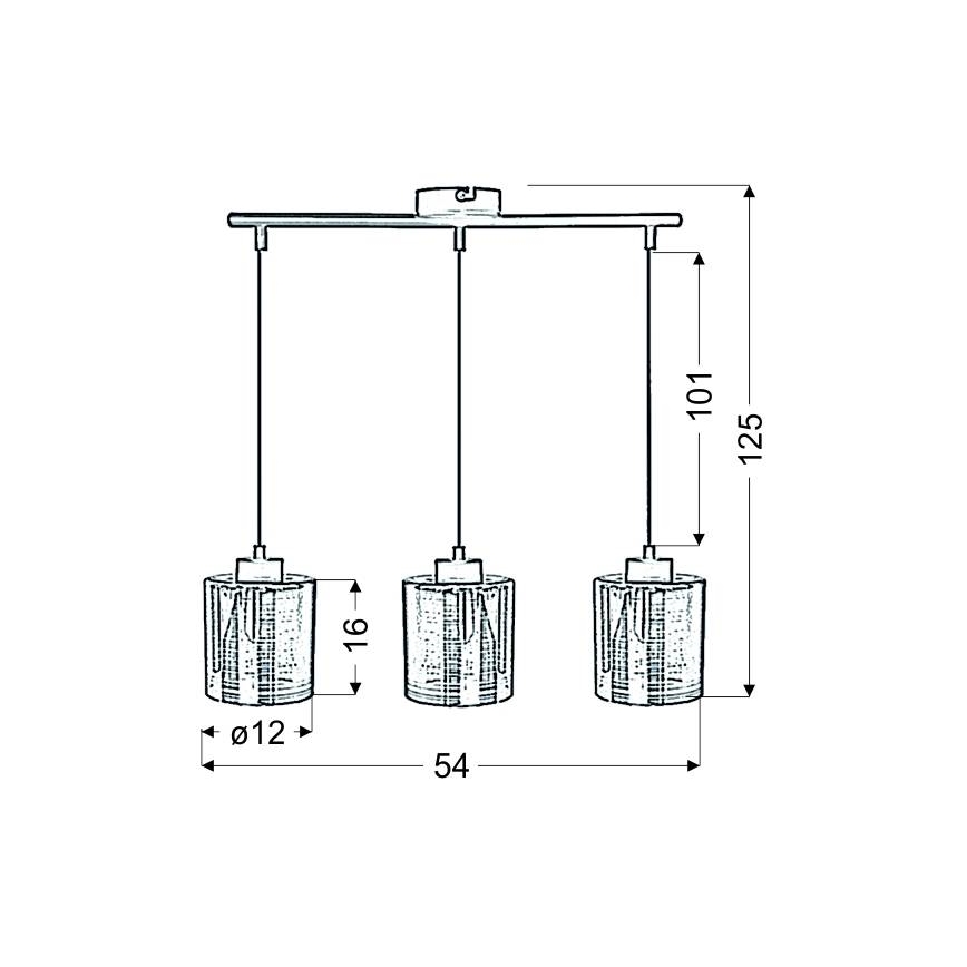 Lampadario a sospensione con filo COX 3xE27/60W/230V oro