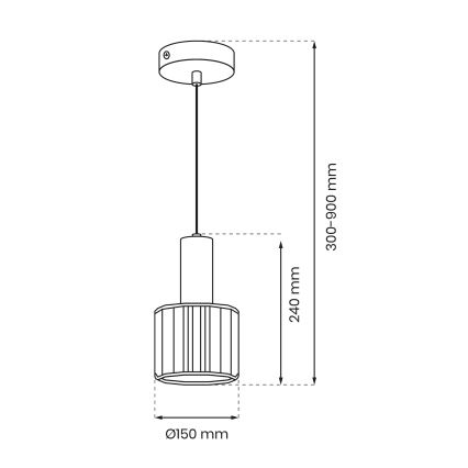 Lampadario a sospensione con filo CRISTAL 1xE27/60W/230V nero