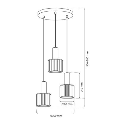 Lampadario a sospensione con filo CRISTAL 3xE27/60W/230V nero