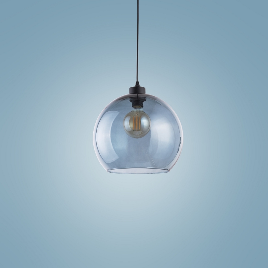 Lampadario a sospensione con filo CUBUS 1xE27/60W/230V blu