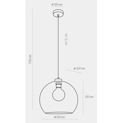 Lampadario a sospensione con filo CUBUS 1xE27/60W/230V