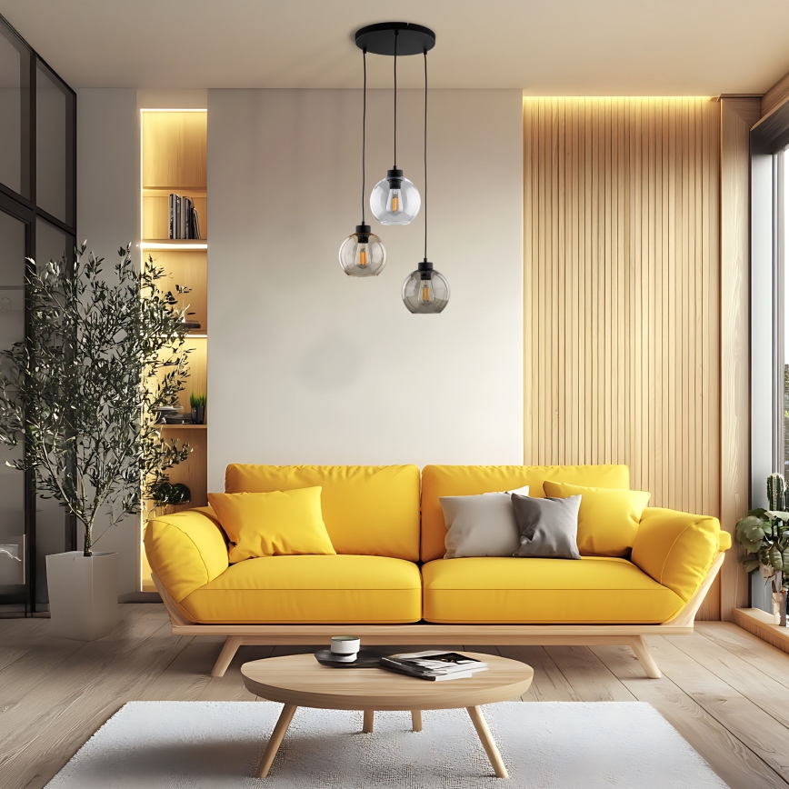 Lampadario a sospensione con filo CUBUS 3xE27/60W/230V