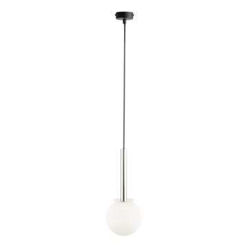 Lampadario a sospensione con filo DAISY 1xG9/12W/230V diametro 14 cm cromo lucido/nero/bianco