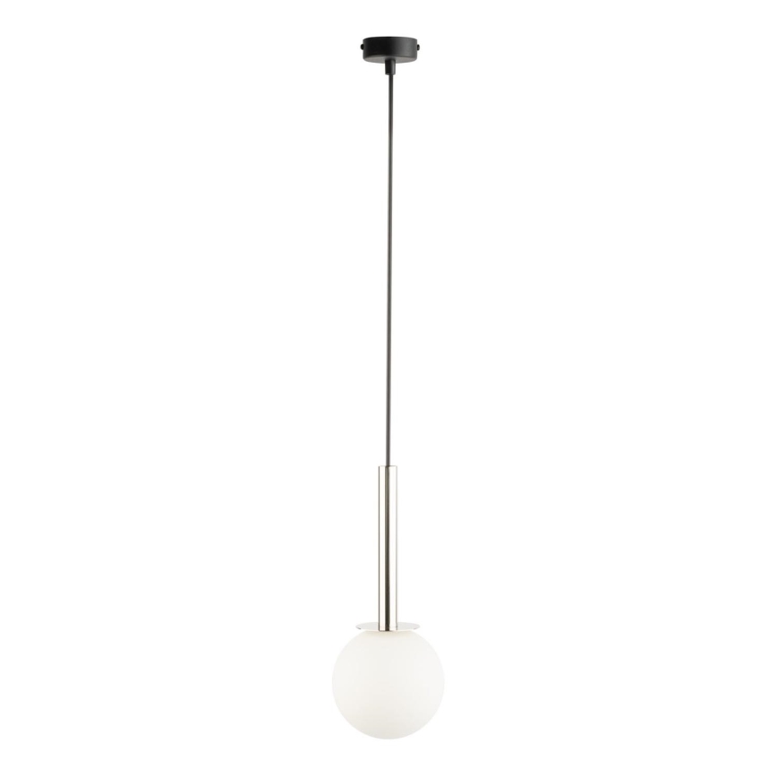 Lampadario a sospensione con filo DAISY 1xG9/12W/230V diametro 14 cm cromo lucido/nero/bianco