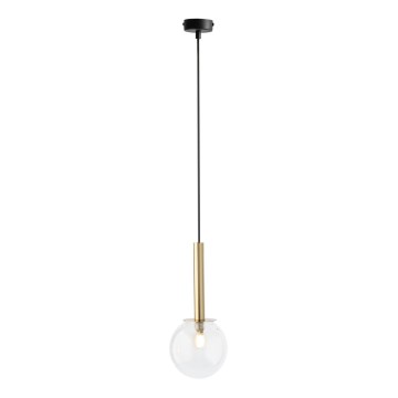 Lampadario a sospensione con filo DAISY 1xG9/12W/230V diametro 14 cm oro/nero/limpido
