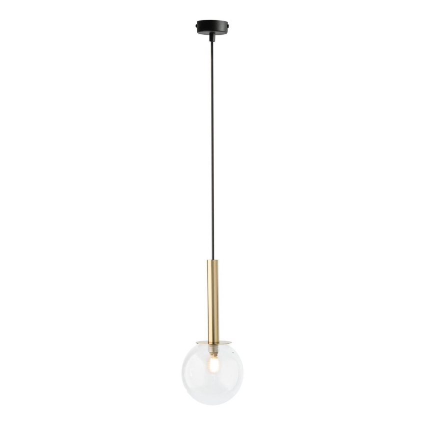 Lampadario a sospensione con filo DAISY 1xG9/12W/230V diametro 14 cm oro/nero/limpido