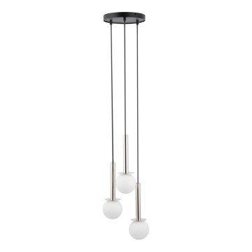 Lampadario a sospensione con filo DAISY 3xG9/12W/230V diametro 27 cm cromo lucido/nero/bianco