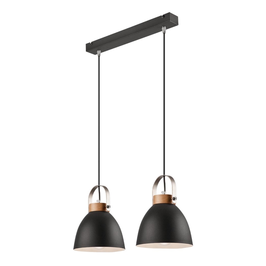 Lampadario a sospensione con filo DANIELLE 2xE27/60W/230V faggio