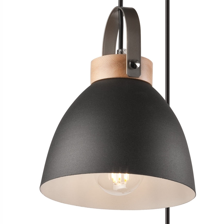 Lampadario a sospensione con filo DANIELLE 3xE27/60W/230V faggio