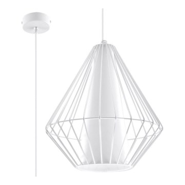 Lampadario a sospensione con filo DEMI 1xE27/60W/230V bianco