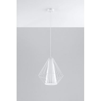 Lampadario a sospensione con filo DEMI 1xE27/60W/230V bianco