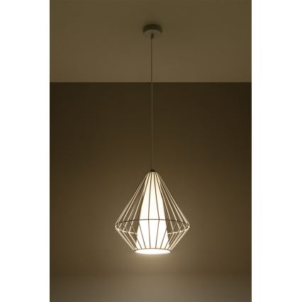 Lampadario a sospensione con filo DEMI 1xE27/60W/230V bianco