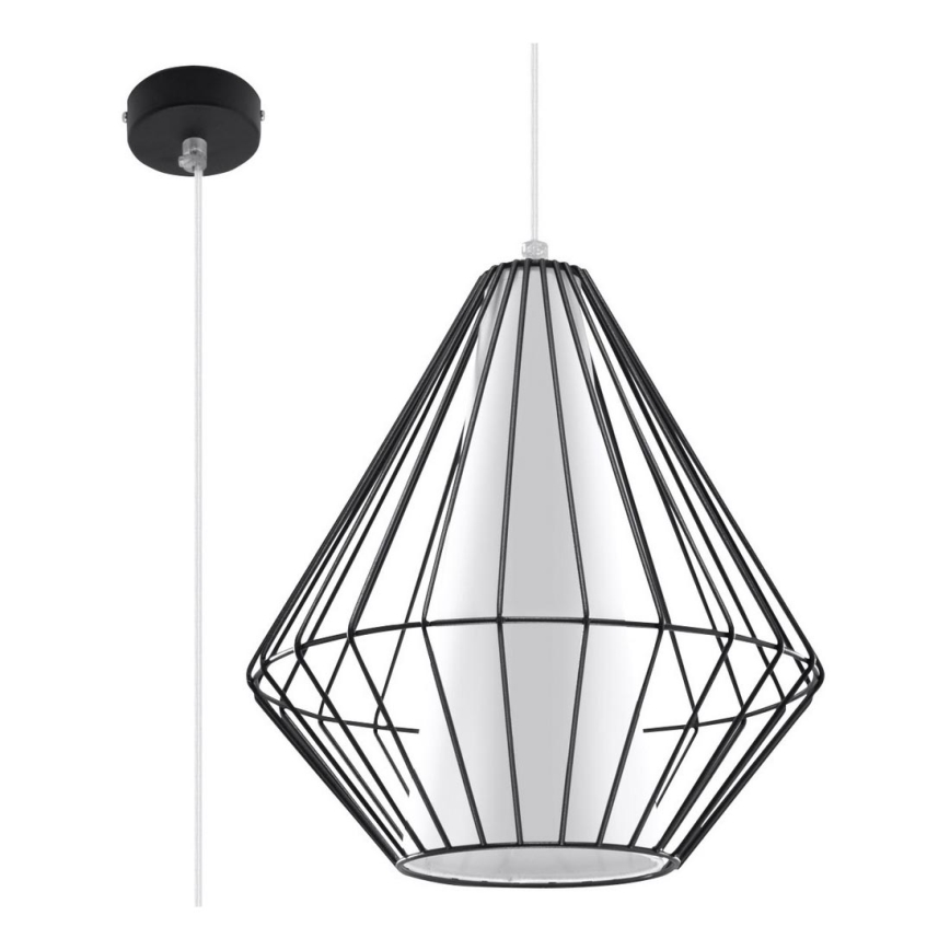 Lampadario a sospensione con filo DEMI 1xE27/60W/230V nero/bianco