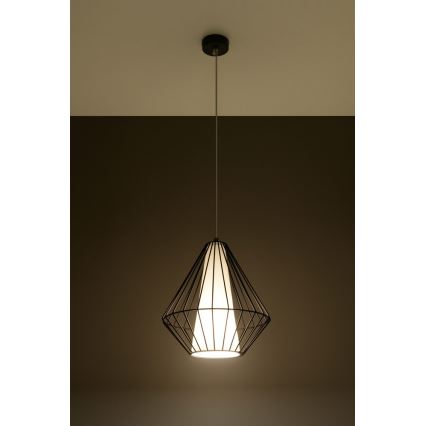 Lampadario a sospensione con filo DEMI 1xE27/60W/230V nero/bianco