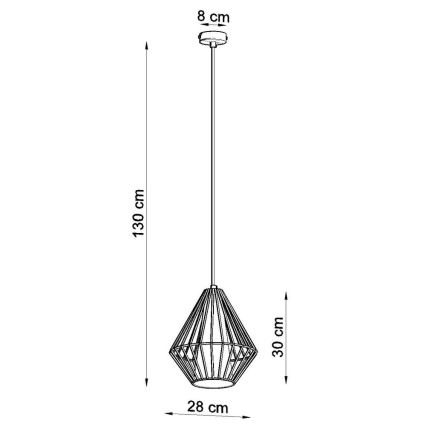 Lampadario a sospensione con filo DEMI 1xE27/60W/230V nero/bianco