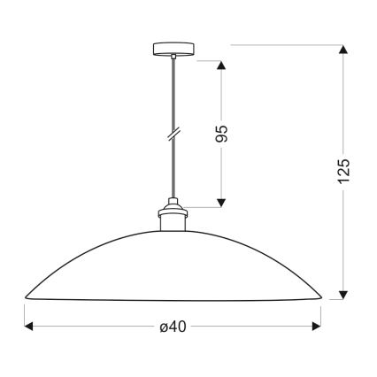 Lampadario a sospensione con filo DEXTER 1xE27/60W/230V