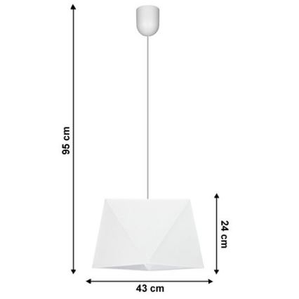 Lampadario a sospensione con filo DIAMENT 1xE27/60W/230V bianco