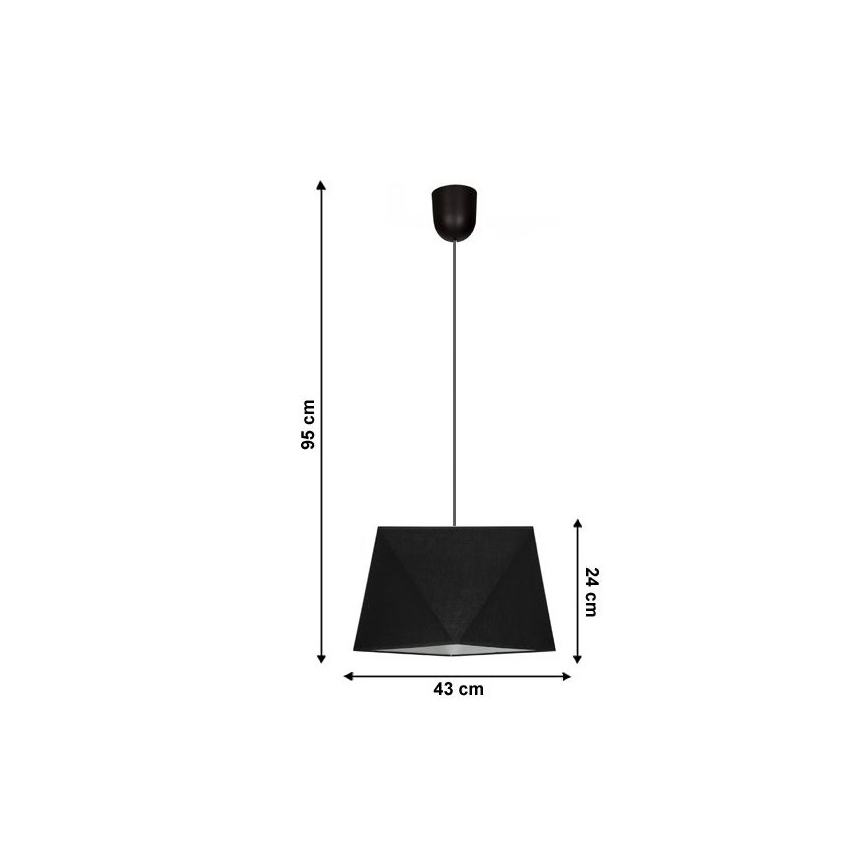 Lampadario a sospensione con filo DIAMENT 1xE27/60W/230V nero