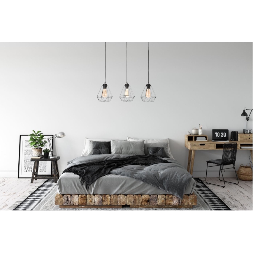 Lampadario a sospensione con filo DIAMENT MINI 3xE27/60W/230V