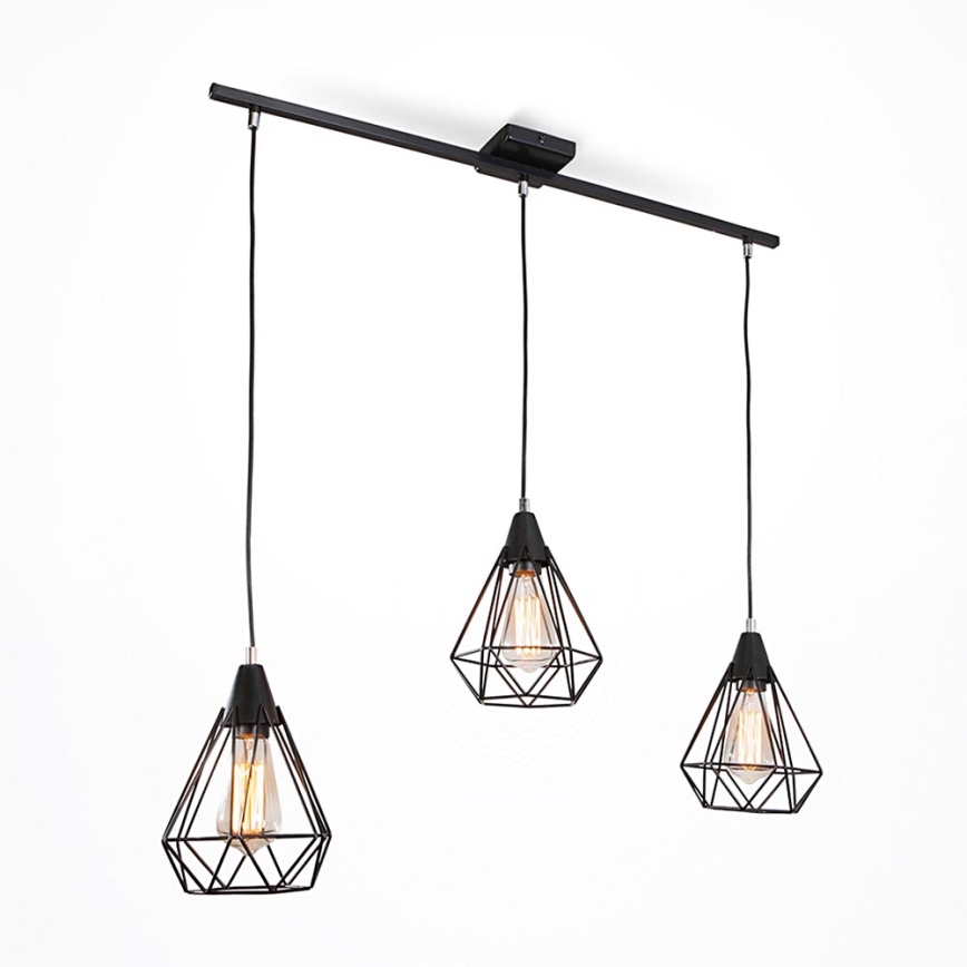 Lampadario a sospensione con filo DIAMOND 3xE27/60W/230V 83 cm