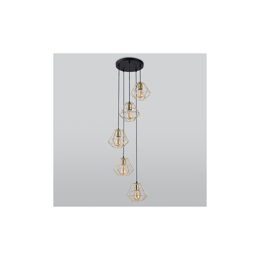 Lampadario a sospensione con filo DIAMOND 5xE27/60W/230V