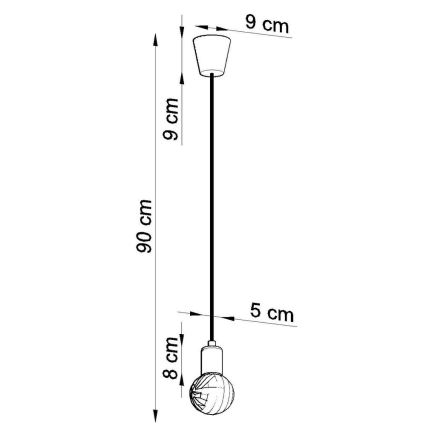 Lampadario a sospensione con filo DIEGO 1xE27/60W/230V