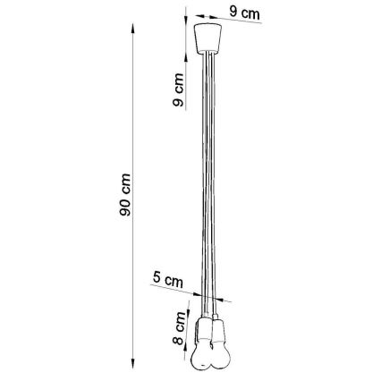 Lampadario a sospensione con filo DIEGO 3xE27/60W/230V