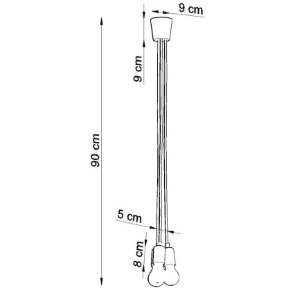 Lampadario a sospensione con filo DIEGO 3xE27/60W/230V