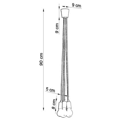 Lampadario a sospensione con filo DIEGO 5xE27/60W/230V