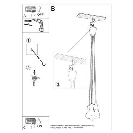 Lampadario a sospensione con filo DIEGO 5xE27/60W/230V