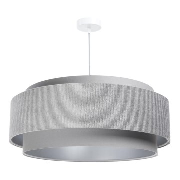 Lampadario a sospensione con filo DOBLO 1xE27/60W/230V grigio/argento d.60 cm